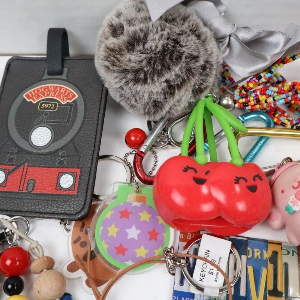 Mixed Lot Tween Teen Key Chains Backpack Tags Purse Novelty Charms 25+